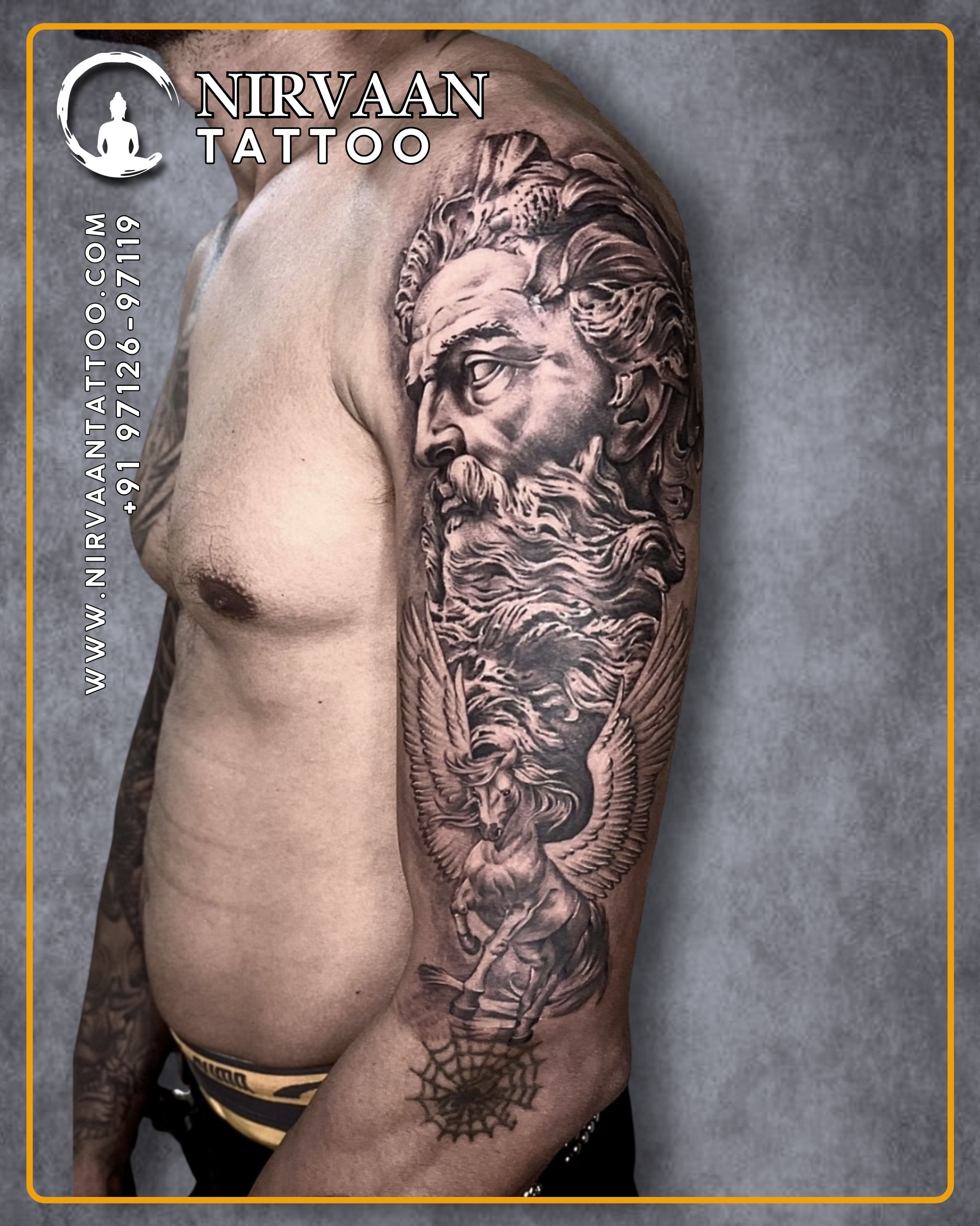 Greek sculpture tattoo design